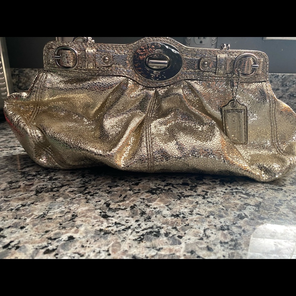 AUTHENTIC COACH LEATHER EVENING BAG